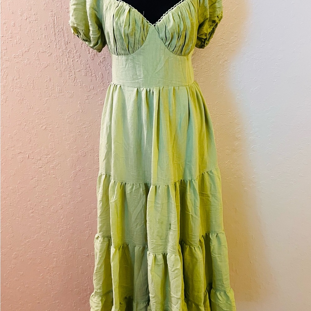 Princess Polly Danny Light‎ Green Maxi Dress